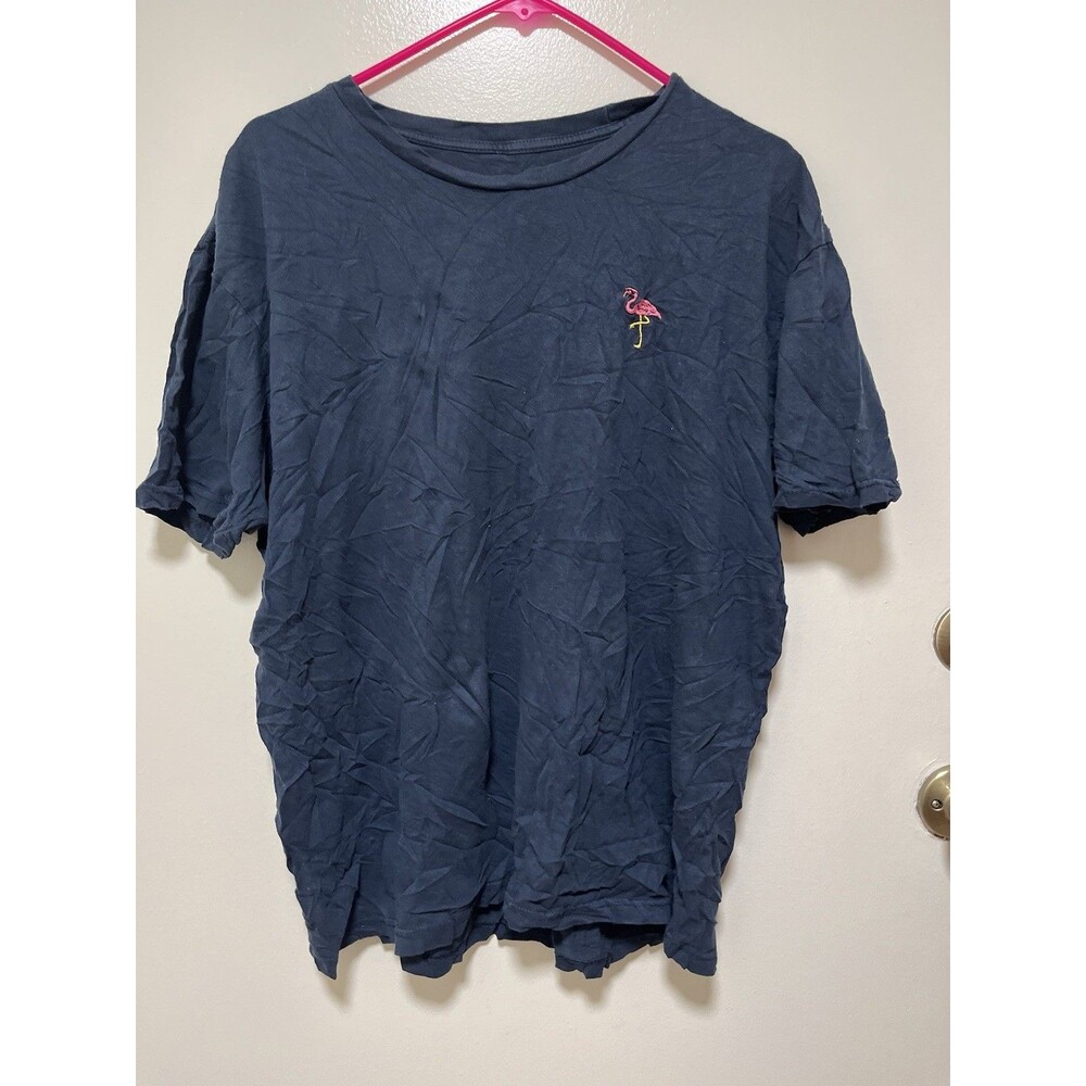 Flamingo Print Shirt Men’s XL blue Short Sleeve Round Neck